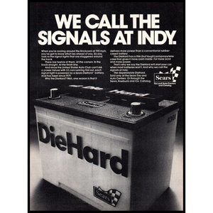 1975 Diehard Car Battery Vintage Print Ad Call Signals at Indy 500 Wall Art